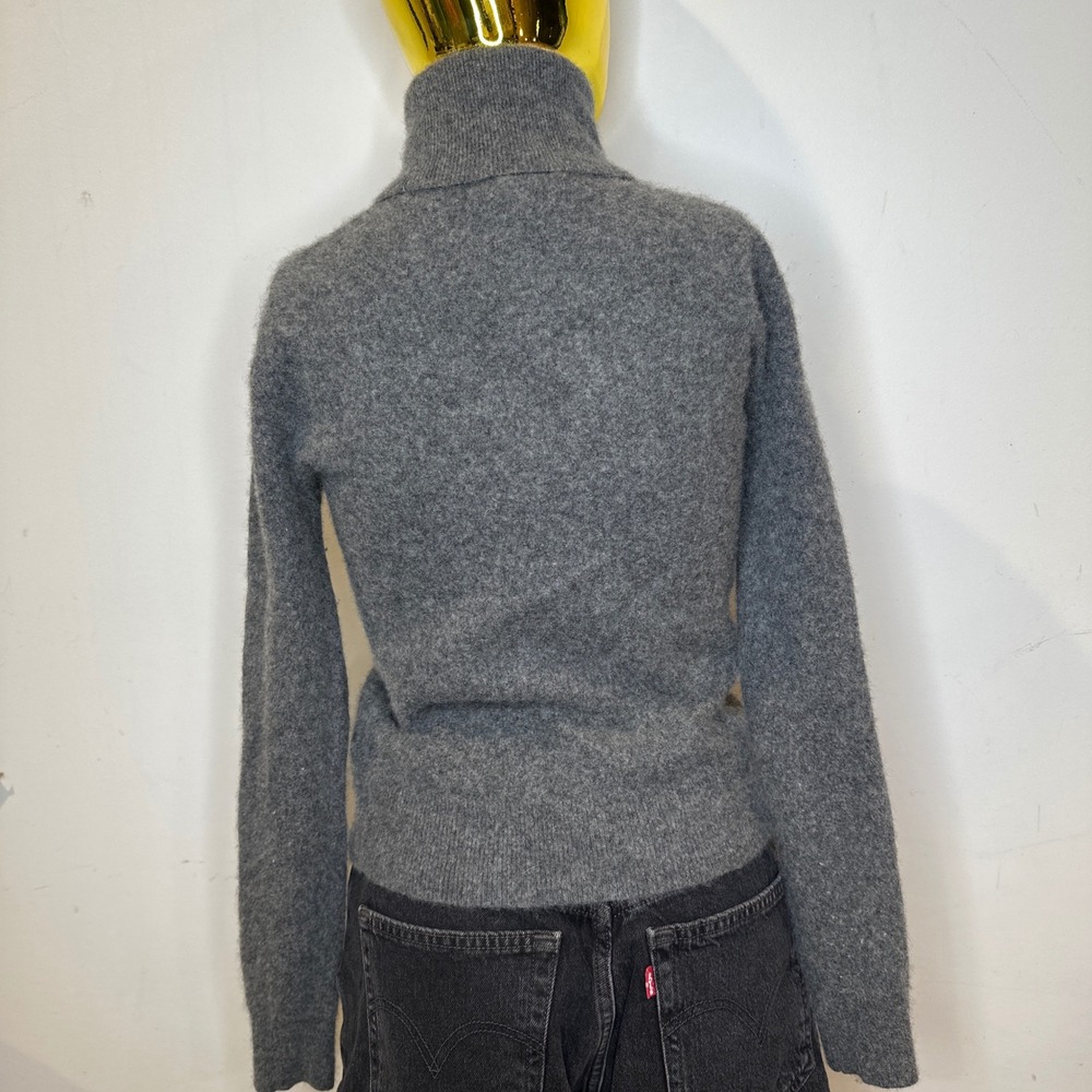 Minimalism Polo Ralph Lauren Washable‎ Cashmere Turtleneck Sweater Grey Medium